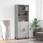 vidaXL Highboard grå sonoma 69,5x34x180 cm konstruert tre