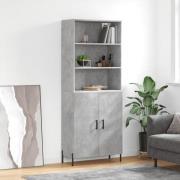 vidaXL Highboard betonggrå 69,5x34x180 cm konstruert tre