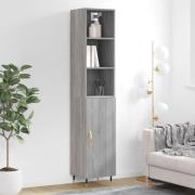 vidaXL Highboard grå sonoma 34,5x34x180 cm konstruert tre