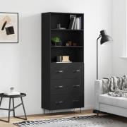 vidaXL Highboard svart 69,5x34x180 cm konstruert tre