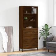 vidaXL Highboard brun eik 69,5x34x180 cm konstruert tre