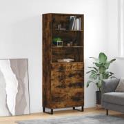 vidaXL Highboard røkt eik 69,5x34x180 cm konstruert tre