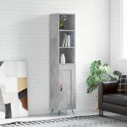 vidaXL Highboard betonggrå 34,5x34x180 cm konstruert tre