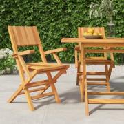 vidaXL Klappstoler 2 stk 55x61x90 cm heltre teak