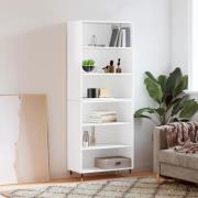 vidaXL Highboard høyglans hvit 69,5x32,5x180 cm konstruert tre