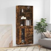 vidaXL Highboard røkt eik 69,5x34x180 cm konstruert tre