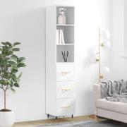 vidaXL Highboard hvit 34,5x34x180 cm konstruert tre