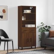 vidaXL Highboard brun eik 69,5x34x180 cm konstruert tre