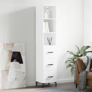 vidaXL Highboard hvit 34,5x34x180 cm konstruert tre