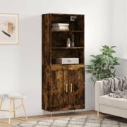 vidaXL Highboard røkt eik 69,5x34x180 cm konstruert tre