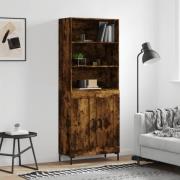 vidaXL Highboard røkt eik 69,5x34x180 cm konstruert tre