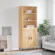 vidaXL Highboard sonoma eik 69,5x34x180 cm konstruert tre