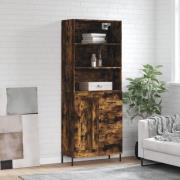 vidaXL Highboard røkt eik 69,5x34x180 cm konstruert tre