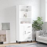 vidaXL Highboard hvit 69,5x34x180 cm konstruert tre