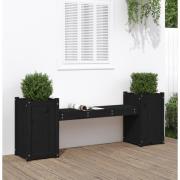 vidaXL Plantebenk svart 180x36x63 cm heltre furu