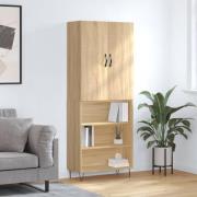 vidaXL Highboard sonoma eik 69,5x34x180 cm konstruert tre