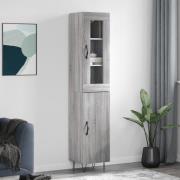 vidaXL Highboard grå sonoma 34,5x34x180 cm konstruert tre