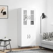 vidaXL Highboard hvit 69,5x34x180 cm konstruert tre