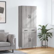 vidaXL Highboard grå sonoma 69,5x34x180 cm konstruert tre