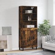 vidaXL Highboard røkt eik 69,5x34x180 cm konstruert tre