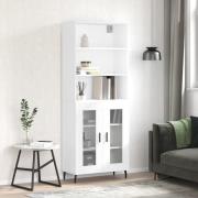 vidaXL Highboard hvit 69,5x34x180 cm konstruert tre