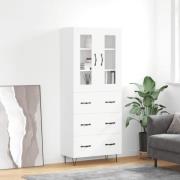 vidaXL Highboard hvit 69,5x34x180 cm konstruert tre