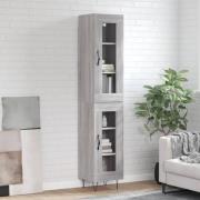 vidaXL Highboard grå sonoma 34,5x34x180 cm konstruert tre