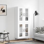 vidaXL Highboard hvit 69,5x34x180 cm konstruert tre