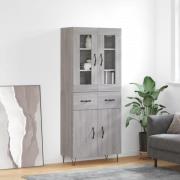 vidaXL Highboard grå sonoma 69,5x34x180 cm konstruert tre