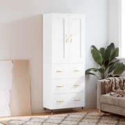 vidaXL Highboard hvit 69,5x34x180 cm konstruert tre