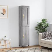 vidaXL Highboard grå sonoma 34,5x34x180 cm konstruert tre