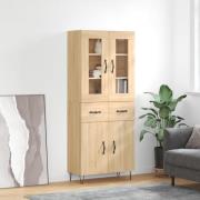 vidaXL Highboard sonoma eik 69,5x34x180 cm konstruert tre