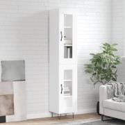 vidaXL Highboard høyglans hvit 34,5x34x180 cm konstruert tre