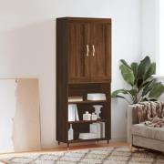 vidaXL Highboard brun eik 69,5x34x180 cm konstruert tre