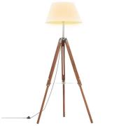 vidaXL Gulvlampe med stativ honningbrun og hvit heltre teak 141 cm