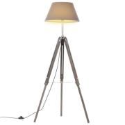 vidaXL Gulvlampe med stativ grå heltre teak 141 cm