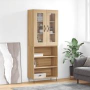 vidaXL Highboard sonoma eik 69,5x34x180 cm konstruert tre