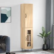 vidaXL Highboard sonoma eik 34,5x34x180 cm konstruert tre