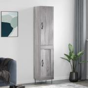 vidaXL Highboard grå sonoma 34,5x34x180 cm konstruert tre