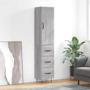 vidaXL Highboard grå sonoma 34,5x34x180 cm konstruert tre