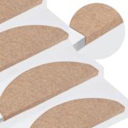 vidaXL Selvklebende trappematter 15 stk 65x22,5x3,5 cm beige