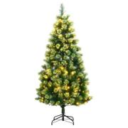 vidaXL Kunstig hengslet juletre 300 LED 210 cm