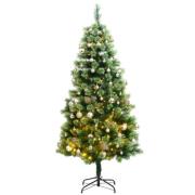 vidaXL Kunstig hengslet juletre med 300 LED og kulesett 240 cm