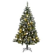 vidaXL Kunstig hengslet juletre med 300 LED og kulesett 180 cm