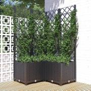 vidaXL Plantekasse med espalier svart 80x80x136 cm PP