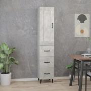 vidaXL Highboard betonggrå 35x34x180 cm konstruert tre