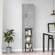 vidaXL Highboard betonggrå 35x34x180 cm konstruert tre