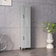 vidaXL Highboard grå eik 35x34x180 cm konstruert tre