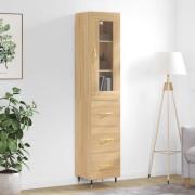 vidaXL Highboard sonoma eik 34,5x34x180 cm konstruert tre