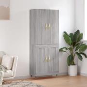 vidaXL Highboard grå sonoma 69,5x34x180 cm konstruert tre